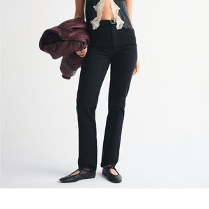 Abercrombie & Fitch Women's Black Straight Leg Jeans- 90s Ultra High Rise